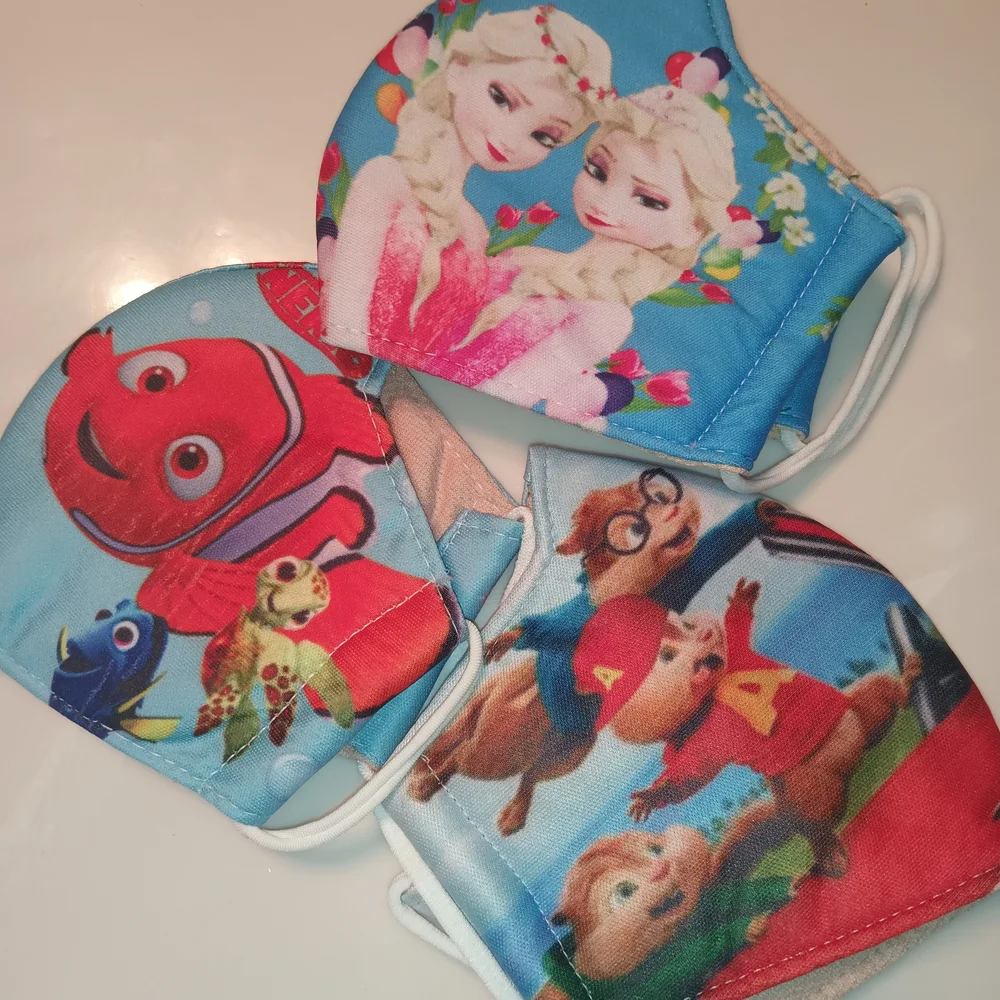 Kids Cartoon Character Face Masks - Blue and Red